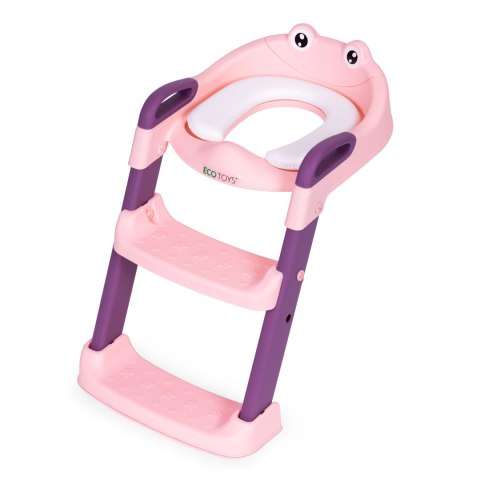Nakładka na toaletę dla dzieci ze schodkami i drabinką różowa ECOTOYS Nakładka na toaletę dla dzieci ze schodkami i drabinką różowa ECOTOYS
