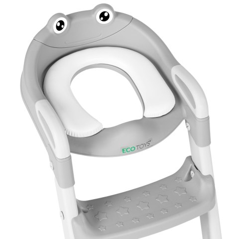 Nakładka na toaletę dla dzieci ze schodkami i drabinką szara ECOTOYS Nakładka na toaletę dla dzieci ze schodkami i drabinką szara ECOTOYS