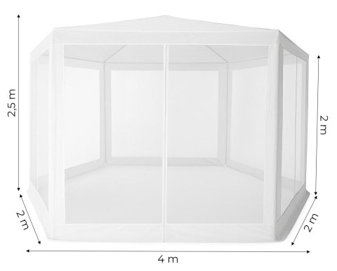 Namiot pawilon ogrodowy handlowy 2x2x2 m z moskitierą biały MultiGarden Namiot pawilon ogrodowy handlowy 2x2x2 m z moskitierą biały MultiGarden