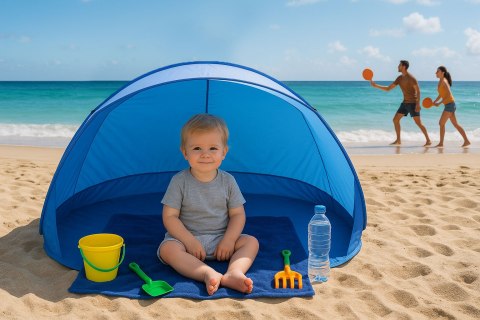 Namiot plażowy parawan samorozkładający na plażę basen ogród niebieski MultiGarden Namiot plażowy parawan samorozkładający na plażę basen ogród niebieski MultiGarden