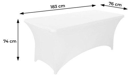 Obrus uniwersalny pokrowiec na stół cateringowy 180 cm 6FT biały elastyczny MultiGarden Obrus uniwersalny pokrowiec na stół cateringowy 180 cm 6FT biały elastyczny MultiGarden