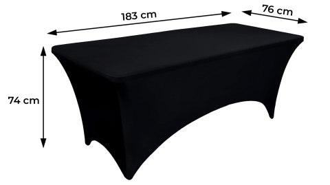 Obrus uniwersalny pokrowiec na stół cateringowy 180 cm 6FT czarny elastyczny MultiGarden Obrus uniwersalny pokrowiec na stół cateringowy 180 cm 6FT czarny elastyczny MultiGarden