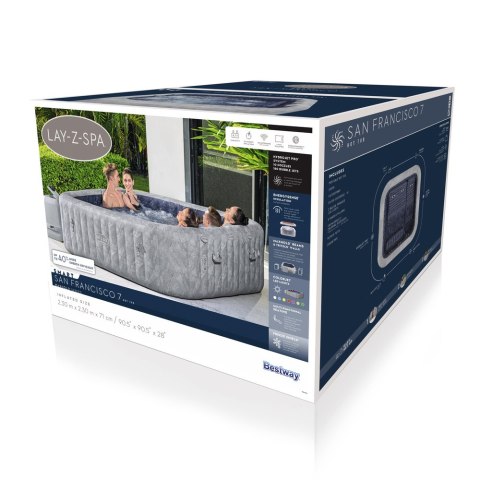 Dmuchane Spa San-Francisco 7 osobowe 230 x 230 x 71 cm Bestway 6001Q Dmuchane Spa San-Francisco 7 osobowe 230 x 230 x 71 cm Bestway 6001Q