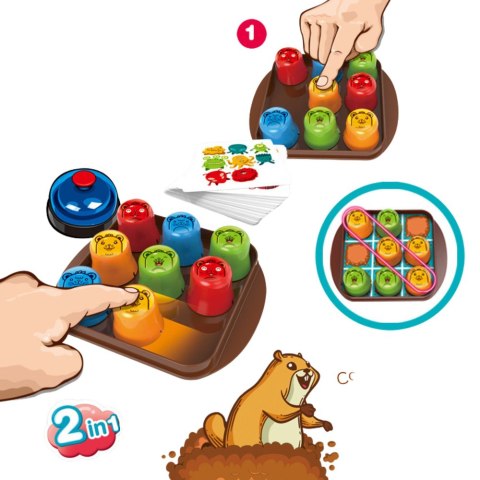 Gra Zręcznościowa 2w1 Mole Maze Szybkie Kubeczki Kółko i Krzyżyk Gra Zręcznościowa 2w1 Mole Maze Szybkie Kubeczki Kółko i Krzyżyk