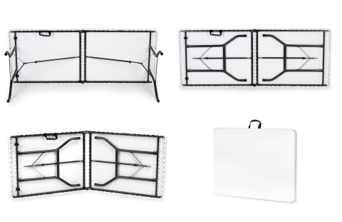 Komplet cateringowy stół 4 krzesła zestaw mebli składane HDPE biały MultiGarden Komplet cateringowy stół 4 krzesła zestaw mebli składane HDPE biały MultiGarden