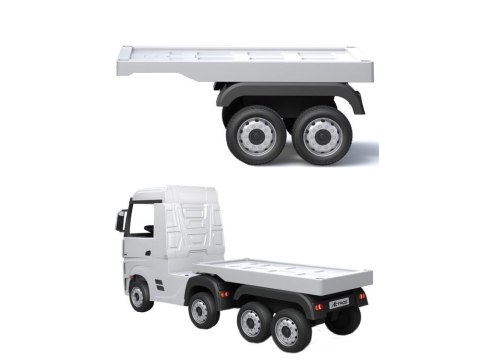 Naczepa do pojazdu na akumulator HL358 Mercedes Scania Actros biała Naczepa do pojazdu na akumulator HL358 Mercedes Scania Actros biała