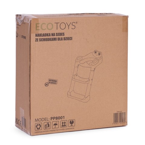 Nakładka na toaletę dla dzieci ze schodkami i drabinką szara ECOTOYS Nakładka na toaletę dla dzieci ze schodkami i drabinką szara ECOTOYS