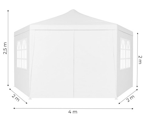 Namiot pawilon ogrodowy handlowy 2x2x2 m z oknami biały MultiGarden Namiot pawilon ogrodowy handlowy 2x2x2 m z oknami biały MultiGarden