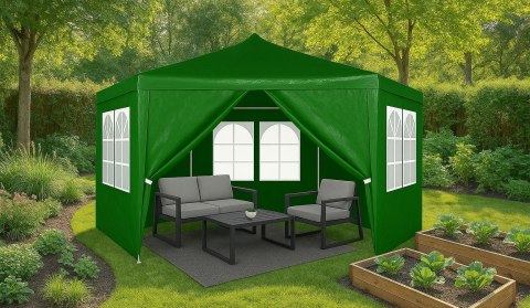 Namiot pawilon ogrodowy handlowy 2x2x2 m z oknami zielony MultiGarden Namiot pawilon ogrodowy handlowy 2x2x2 m z oknami zielony MultiGarden