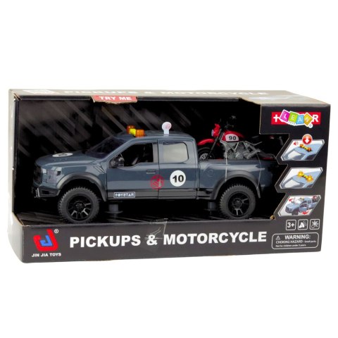 Samochód Pickup Z Motorem Światła Dźwięki Szary 1:12 Samochód Pickup Z Motorem Światła Dźwięki Szary 1:12