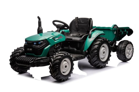Traktor Na Akumulator HC-306 Z Przyczepą Ciemno Zielony 24V Traktor Na Akumulator HC-306 Z Przyczepą Ciemno Zielony 24V