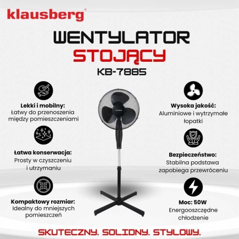 WENTYLATOR WIATRAK PODŁOGOWY Z PILOTEM KLAUSBERG KB-7885 WENTYLATOR WIATRAK PODŁOGOWY Z PILOTEM KLAUSBERG KB-7885