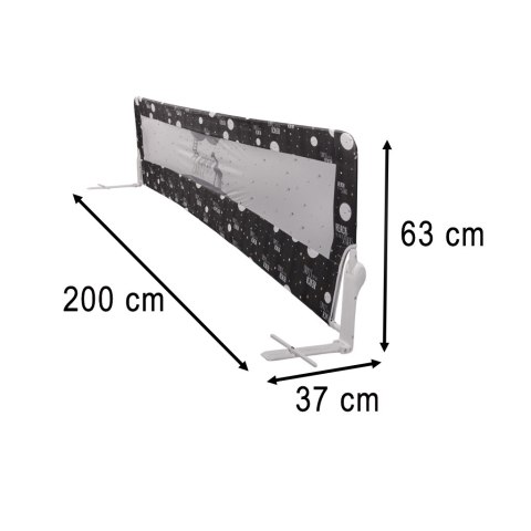Barierka osłona ochronna do łóżka otwierana 200 cm czarna Barierka osłona ochronna do łóżka otwierana 200 cm czarna