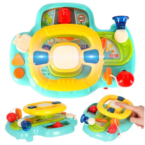 Zabawka interaktywna kierownica dla dzieci dziecka malucha do wózka symulator muzyka dźwięki niebieska Zabawka interaktywna kierownica dla dzieci dziecka malucha do wózka symulator muzyka dźwięki niebieska