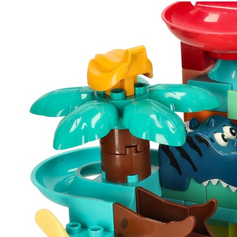 Klocki konstrukcyjne tor kulkowy kulodrom labirynt dinozaury 121 el. Bibi-inn Klocki konstrukcyjne tor kulkowy kulodrom labirynt dinozaury 121 el. Bibi-inn