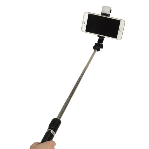 Kijek do selfie z pilotem Bluetooth statyw tripod lampka LED czarny Kijek do selfie z pilotem Bluetooth statyw tripod lampka LED czarny