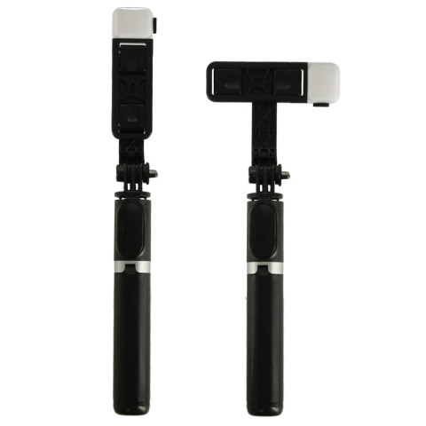 Kijek do selfie z pilotem Bluetooth statyw tripod lampka LED czarny Kijek do selfie z pilotem Bluetooth statyw tripod lampka LED czarny