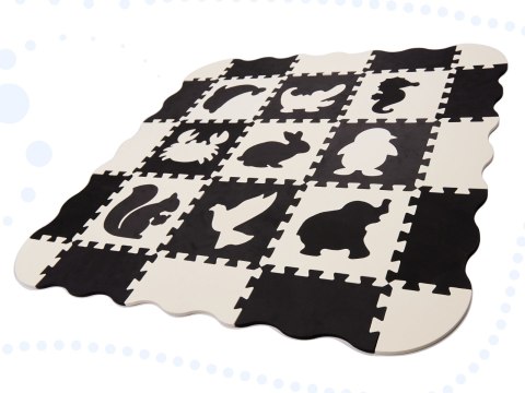 Mata edukacyjna piankowa puzzle 114 x 114 x 1 cm czarna 25 elementów Mata edukacyjna piankowa puzzle 114 x 114 x 1 cm czarna 25 elementów