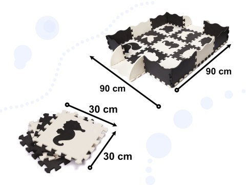 Mata edukacyjna piankowa puzzle 114 x 114 x 1 cm czarna 25 elementów Mata edukacyjna piankowa puzzle 114 x 114 x 1 cm czarna 25 elementów