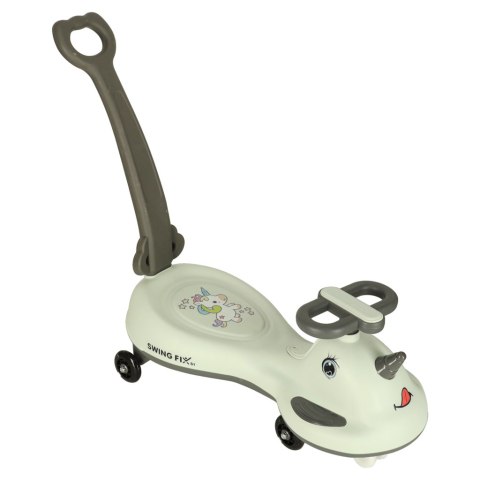 Jeździk grawitacyjny LED Swing FIX S1 skuter z rączką szary max 65kg Jeździk grawitacyjny LED Swing FIX S1 skuter z rączką szary max 65kg