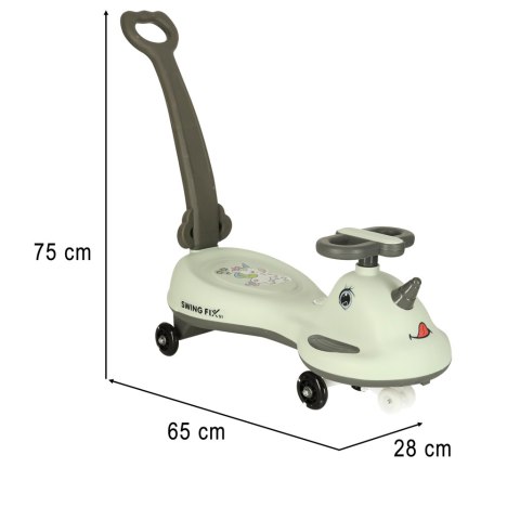 Jeździk grawitacyjny LED Swing FIX S1 skuter z rączką szary max 65kg Jeździk grawitacyjny LED Swing FIX S1 skuter z rączką szary max 65kg