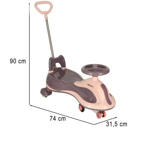 Jeździk grawitacyjny LED Swing FIX S2 skuter z rączką fioletowy max 100kg Jeździk grawitacyjny LED Swing FIX S2 skuter z rączką fioletowy max 100kg