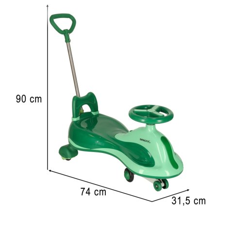 Jeździk grawitacyjny LED Swing FIX S2 skuter z rączką zielony max 100kg Jeździk grawitacyjny LED Swing FIX S2 skuter z rączką zielony max 100kg