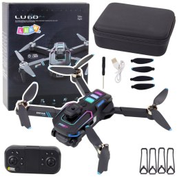 Dron LU60 Podwójna Kamera HD Światła LED Aplikacja Czarny