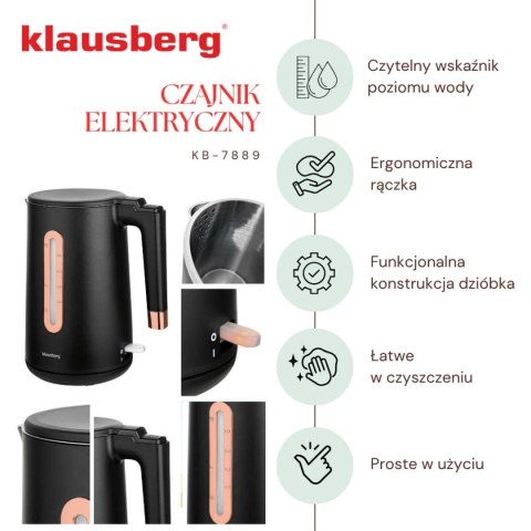 CZAJNIK ELEKTRYCZNY 1,7L KLAUSBERG KB-7889 ROSE GOLD CZAJNIK ELEKTRYCZNY 1,7L KLAUSBERG KB-7889 ROSE GOLD