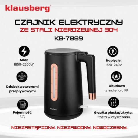 CZAJNIK ELEKTRYCZNY 1,7L KLAUSBERG KB-7889 ROSE GOLD CZAJNIK ELEKTRYCZNY 1,7L KLAUSBERG KB-7889 ROSE GOLD