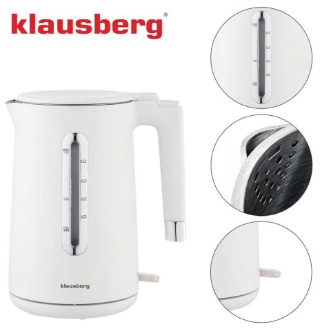 CZAJNIK ELEKTRYCZNY 1,7L KLAUSBERG KB-7890 BIAŁY CZAJNIK ELEKTRYCZNY 1,7L KLAUSBERG KB-7890 BIAŁY