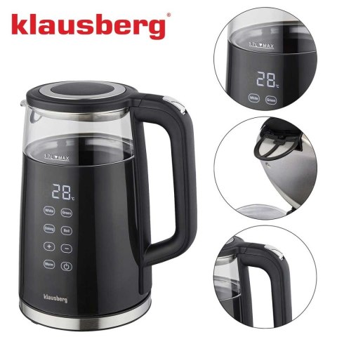 CZAJNIK ELEKTRYCZNY 1,7L KLAUSBERG KB-7894 LED REULACJA TEMPERATURY CZAJNIK ELEKTRYCZNY 1,7L KLAUSBERG KB-7894 LED REULACJA TEMPERATURY