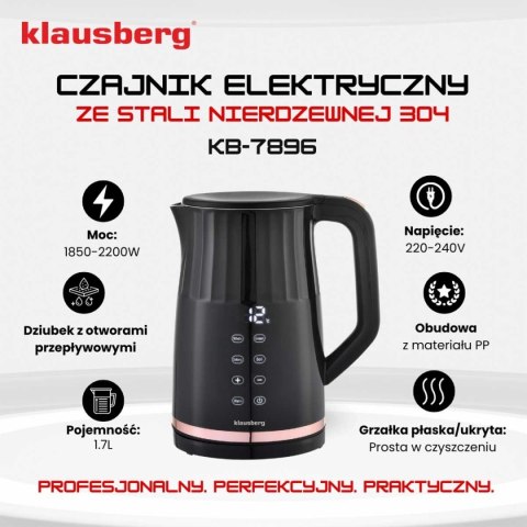 CZAJNIK ELEKTRYCZNY 1,7L KLAUSBERG KB-7895 LED REULACJA TEMPERATURY CZAJNIK ELEKTRYCZNY 1,7L KLAUSBERG KB-7895 LED REULACJA TEMPERATURY