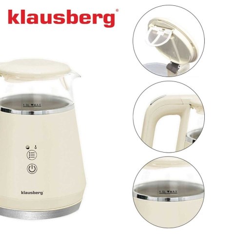 CZAJNIK ELEKTRYCZNY 1L KLAUSBERG KB-7893 LED REULACJA TEMPERATURY CZAJNIK ELEKTRYCZNY 1L KLAUSBERG KB-7893 LED REULACJA TEMPERATURY