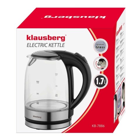 CZAJNIK ELEKTRYCZNY SZKLANY 1,7L KLAUSBERG KB-7886 LED CZAJNIK ELEKTRYCZNY SZKLANY 1,7L KLAUSBERG KB-7886 LED