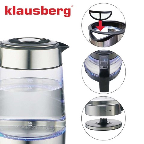 CZAJNIK ELEKTRYCZNY SZKLANY 1,7L KLAUSBERG KB-7888 LED RGB CZAJNIK ELEKTRYCZNY SZKLANY 1,7L KLAUSBERG KB-7888 LED RGB