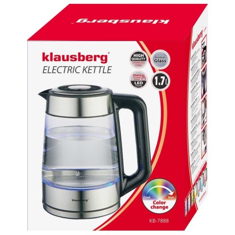 CZAJNIK ELEKTRYCZNY SZKLANY 1,7L KLAUSBERG KB-7888 LED RGB CZAJNIK ELEKTRYCZNY SZKLANY 1,7L KLAUSBERG KB-7888 LED RGB