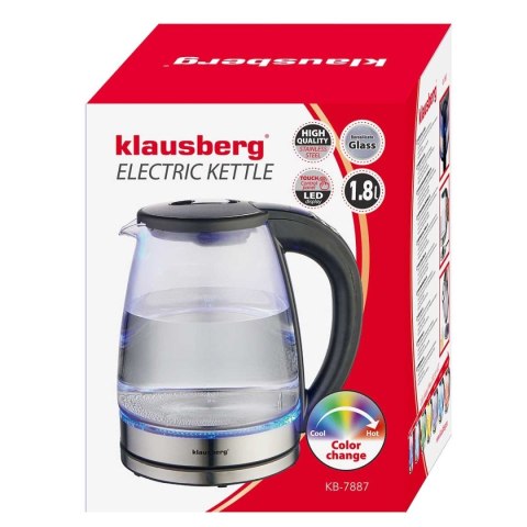 CZAJNIK ELEKTRYCZNY SZKLANY 1,8L KLAUSBERG KB-7887 LED RGB CZAJNIK ELEKTRYCZNY SZKLANY 1,8L KLAUSBERG KB-7887 LED RGB