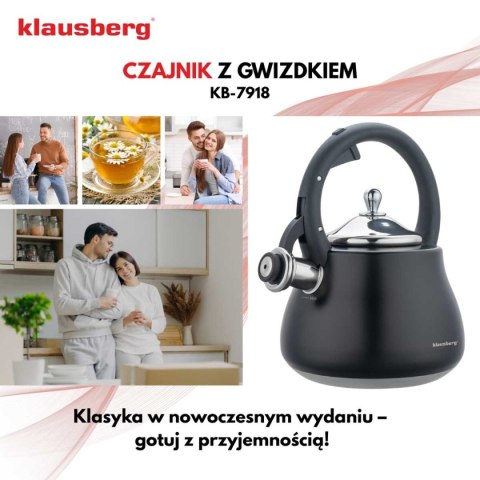 CZAJNIK STALOWY Z GWIZDKIEM 2,8L KLAUSBERG KB-7918 CZAJNIK STALOWY Z GWIZDKIEM 2,8L KLAUSBERG KB-7918