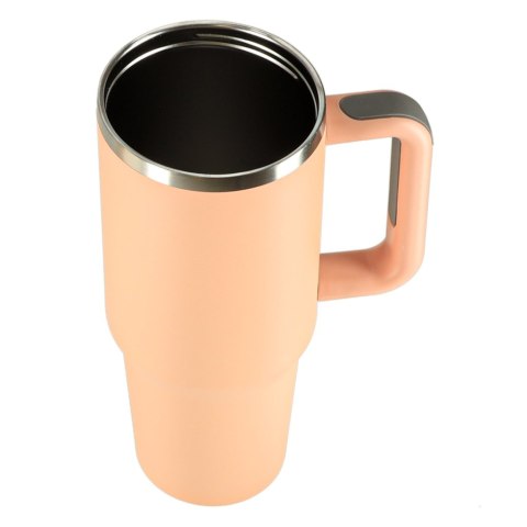 Kubek termiczny ze słomką i uchwytem termos 1200ml róż pudrowy Kubek termiczny ze słomką i uchwytem termos 1200ml róż pudrowy