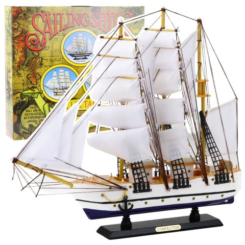 Model Kolekcjonerski Dekoracyjny Statek Żaglowiec Fregata Biały 49x43cm Model Kolekcjonerski Dekoracyjny Statek Żaglowiec Fregata Biały 49x43cm