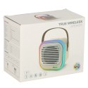 Zestaw do karaoke głośnik Bluetooth 2 mikrofony USB LED 10W kremowy