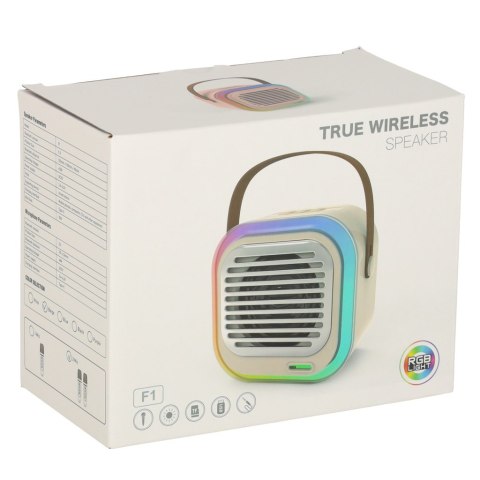 Zestaw do karaoke głośnik Bluetooth 2 mikrofony USB LED 10W kremowy Zestaw do karaoke głośnik Bluetooth 2 mikrofony USB LED 10W kremowy