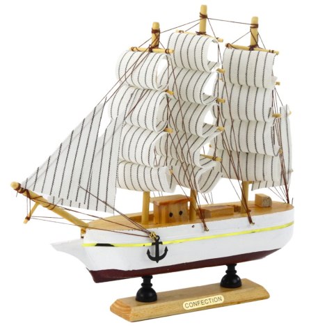 Model Kolekcjonerski Dekoracyjny Statek Żaglowiec Trójmasztowy Biały 24x23cm Model Kolekcjonerski Dekoracyjny Statek Żaglowiec Trójmasztowy Biały 24x23cm