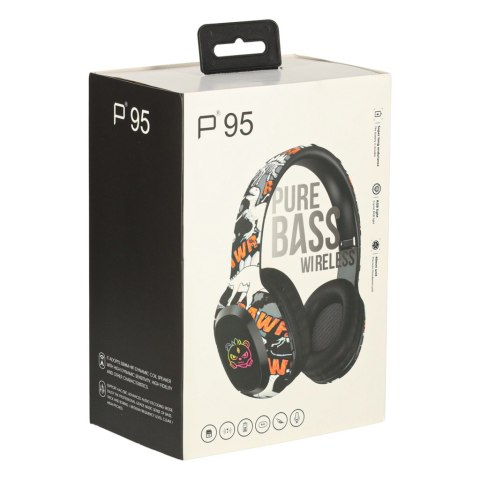 Słuchawki bezprzewodowe nauszne Bluetooth Gaming Sport czarne Słuchawki bezprzewodowe nauszne Bluetooth Gaming Sport czarne