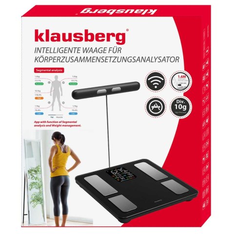 ANALITYCZNA WAGA ŁAZIENKOWA SMART IOS ANDROID KLAUSBERG KB-7856 ANALITYCZNA WAGA ŁAZIENKOWA SMART IOS ANDROID KLAUSBERG KB-7856
