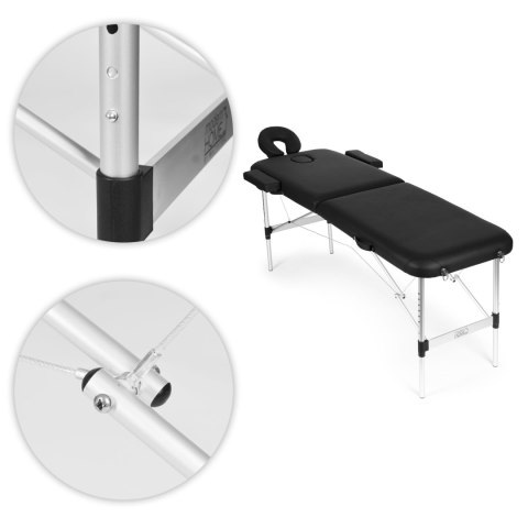 Aluminiowy stół do masażu i rehabilitacji 2-segmentowy składany w walizkę + torba ModernHome Aluminiowy stół do masażu i rehabilitacji 2-segmentowy składany w walizkę + torba ModernHome