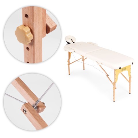 Drewniany stół do masażu i rehabilitacji 2-segmentowy składany w walizkę + torba ModernHome Drewniany stół do masażu i rehabilitacji 2-segmentowy składany w walizkę + torba ModernHome