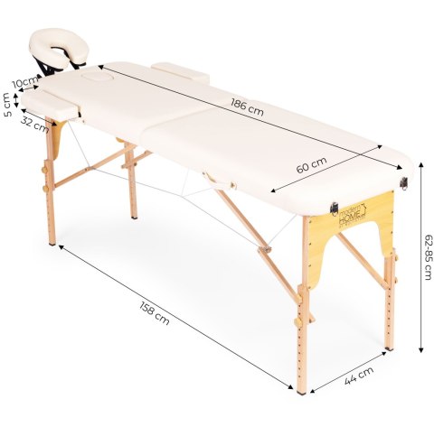 Drewniany stół do masażu i rehabilitacji 2-segmentowy składany w walizkę + torba ModernHome Drewniany stół do masażu i rehabilitacji 2-segmentowy składany w walizkę + torba ModernHome