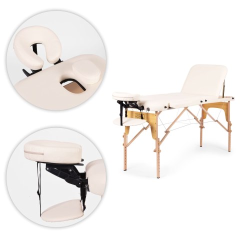 Drewniany stół do masażu i rehabilitacji 3-segmentowy składany w walizkę + torba ModernHome Drewniany stół do masażu i rehabilitacji 3-segmentowy składany w walizkę + torba ModernHome
